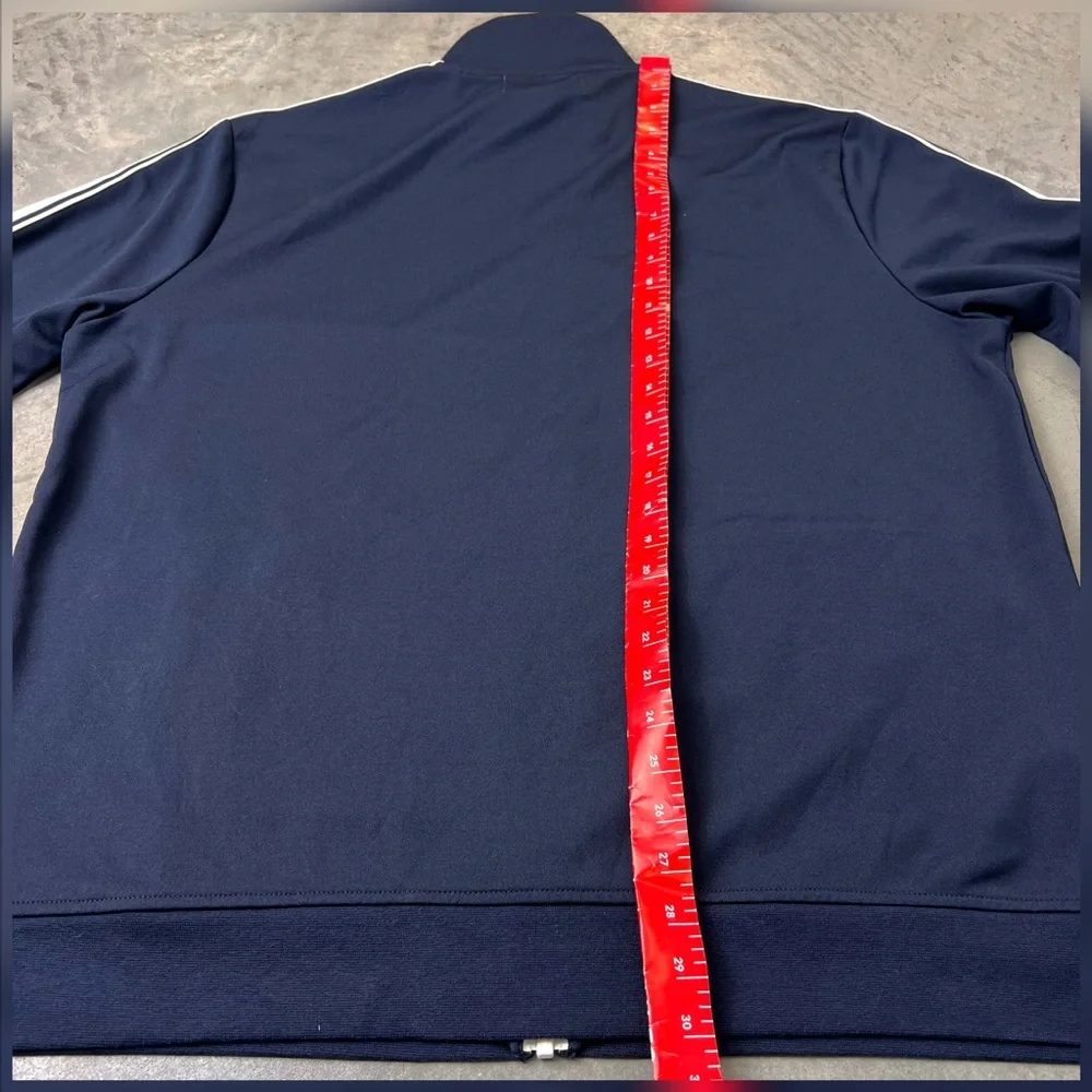 Original Penguin Navy Blue Track Jacket XXL White Sleeve Stripe Full Zip - Picture 8 of 11